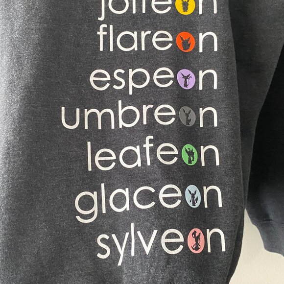 Pokémon Center 2016 Grey Multicolour Hood Eevee Evolutions Zip Up Hoodie - Picture 9 of 15